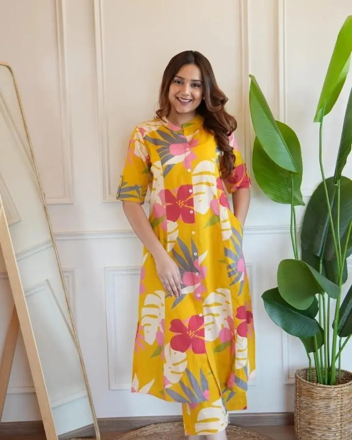 Fleurora Luxe floral Kurti & Palazzo Co-Ord Set