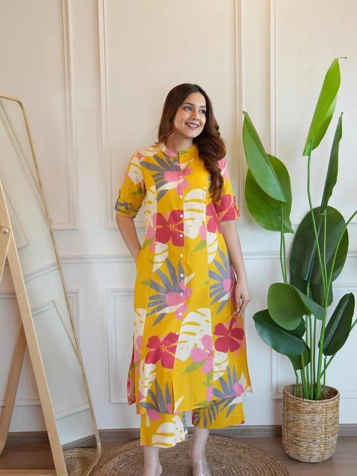 Fleurora Luxe floral Kurti & Palazzo Co-Ord Set