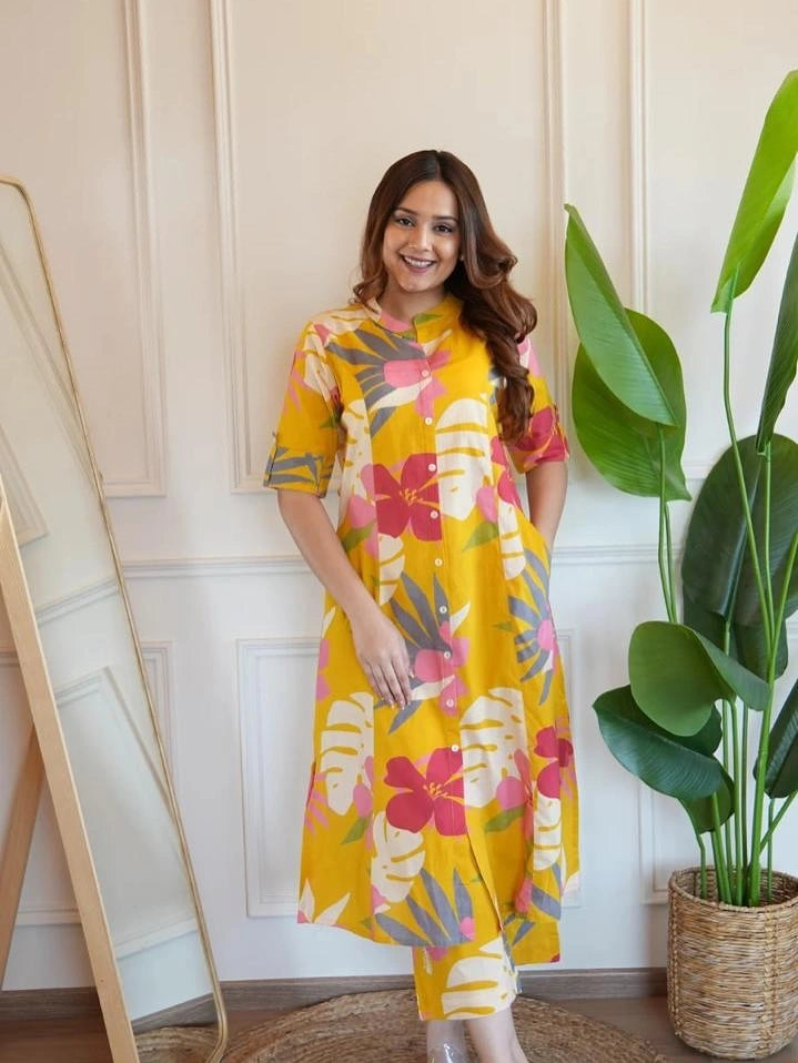 Fleurora Luxe floral Kurti & Palazzo Co-Ord Set